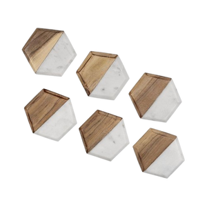 Wooden Round Coaster Set With Stand Diameter Non-Slip Table <b>Pad</b> Retro Design Mats & <b>Pads</b> - Product Image 3