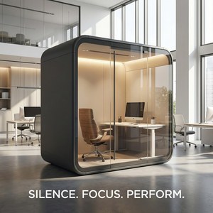 Bâtiment de bureau préfabriqué, atelier, cabine privée insonorisée <span class=keywords><strong>en</strong></span> structure acier pour intérieur, portable, écologique, durable et ignifuge - Product Image 1