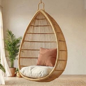 Outdoor <b>patio</b> <b>swing</b> chair rattan bird nest cradle swinging pods wholesale moon hanging chairs - Product Image 5