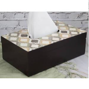 Boîte à mouchoirs personnalisée, distributeur de mouchoirs, boîte à mouchoirs en bois avec finition émaillée pour le bureau, la maison, la salle à manger, la table - Product Image 3