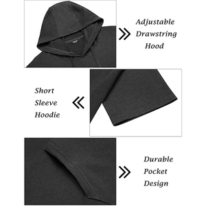 Men’s Trendy Grey Hoodie Shorts <b>Set</b> Breathable Summer Casual Outfit Stylish Streetwear Gym Wear Comfortable Clothing - Product Image 5