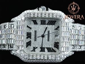 Reloj de Acero Inoxidable Plateado de la Mejor Calidad con Diamantes Mossinate, Reloj Impresionante para Hombres y Mujeres con un Atractivo Clásico - Product Image 5