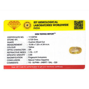 Loose 3.6 Carat Oval Cut Yellow Sapphire Gemstone 10x12mm for Fine Jewelry - Product Image 4