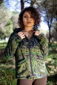 Chaqueta con capucha estilo bohemio, abrigo cálido con capucha para otoño e invierno, ropa para festivales, ropa exterior en capas con diseño cómodo - Product Image 2