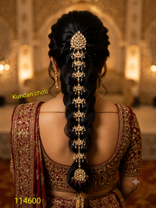 Luxury Bridal Kundan Hair Choti Gold Plated Pearl Bridal <b>Braid</b> Hair <b>Accessory</b> Traditional Wedding Hair Jewelry Women - Product Image 1
