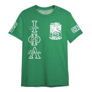 Camiseta Iota Phi Lambda Verde Esmeralda con Cuello Redondo, Diseño Personalizado del Capítulo, Unisex, Corte Griego, Ligera, Informal - Product Image 5