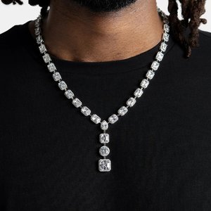 Chaîne à maillons en moissanite pour homme, bijoux de luxe en argent 925, collier élégant et scintillant, accessoire cadeau personnalisé - Product Image 4