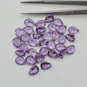 8x12mm Natural Brasil amatista facetada pera corte calibrado piedra preciosa suelta venta al por mayor DIY para fabricación de joyería anillo colgante pendientes - Product Image 2