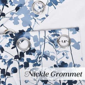 Tende Oscuranti Termoisolanti a Efficienza Energetica con Motivo Floreale Acquerello per Soggiorno, con Occhielli e Mantovane - Product Image 3