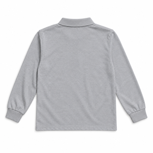 Camisas Polo Grises de Manga Larga, Camisa Bordada de Alta Calidad para Niños, Camisa Blanca de Algodón, Uniforme Escolar con Diseño, Camisa Larga para Niños - Product Image 2