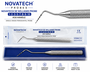 เครื่องหมายของ Novatech SE Probe 3-6-8-11 # หัววัดโรคปริทันต์แบบปลายเดี่ยว 30 ชิ้น ทำจากสแตนเลสสตีล ยี่ห้อ Zetomed Pro - Product Image 5