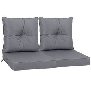 Coussins de remplacement imperméables pour mobilier de patio extérieur à assise profonde, 24 x 24 x 4 pouces, ensemble cousu pour chaises - Product Image 1