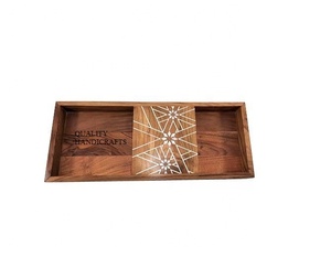 2026 arabe nouveau Design teck bois et nacre Rectangle fait à la main chocolat plateau de service directement de l'usine - Product Image 3
