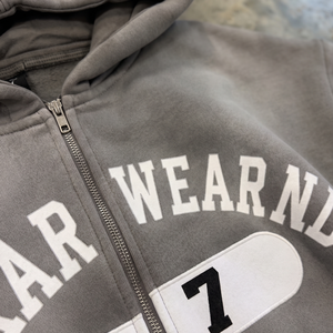 Sudadera con capucha personalizada al por mayor, estilo streetwear, lavada al ácido, 100% algodón, corta, estampada, con bordado, extragrande, para invierno - Product Image 3