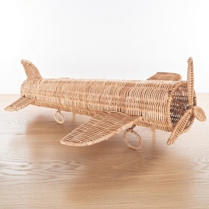 Child pretend play toy vehicles large airplane toys natural rattan airplanes kid <b>room</b> decoration - Product Image 1