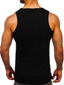 Men's Workout Bodybuilding Muscle OEM Customizable Logo Cut Off Solid Color Shirt Sleeveless Gym <b>Tank</b> <b>Tops</b> Vest with puff print - Product Image 3