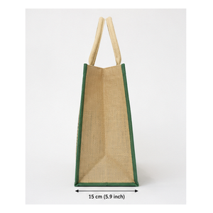 Custom Geometric Two Tone Jute Beach <b>Tote</b> Bags PP Laminated Reusable Shopping Bag Screen Printed Logo Wholesale Manufacturer OEM - Product Image 3