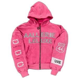 <b>Orange</b> Zip up Hoodie Manufacturers Low Moq Price Custom Distressed Hoodie 100% Cotton Zip Us <b>Men's</b> Thermal Zipper hoodies - Product Image 5