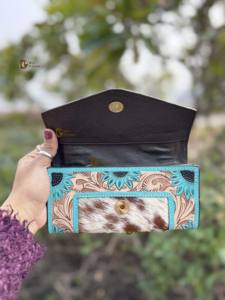 กระเป๋าสตางค์หนังวัวแท้ลายแกะสลักด้วยมือ ดีไซน์ใหม่ทันสมัย ใช้งานได้หลากหลาย สไตล์ตะวันตก - Product Image 5