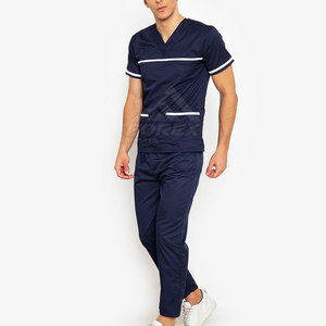 Hospital <b>Doctor</b> And Nurse Scrub Uniform <b>Set</b> With Soft Fabric Easy Care Material And Custom Size Available - Product Image 2