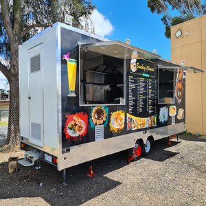 Remorque alimentaire mobile entièrement équipée, cuisine de restauration rapide commerciale avec service de confiserie, structure en aluminium - Product Image 3
