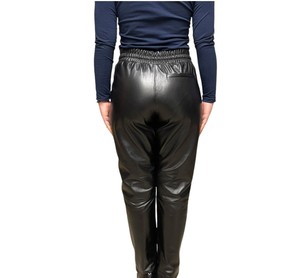 Custom Women's High Elastic Waist <b>Leather</b> <b>Cargo</b> <b>Pants</b>-Breathable Knitted Fabric Regular Fit Full Length - Product Image 6