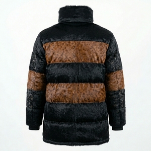 Chaqueta de Invierno para Hombre, Estilo Parka, con Parches, de Piel Sintética de Lujo, Gruesa, Resistente al Viento, para Uso Diario - Product Image 2