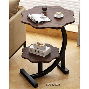 Table basse de style nordique moderne, luxe léger, pour salon, construction en MDF + métal - Product Image 2