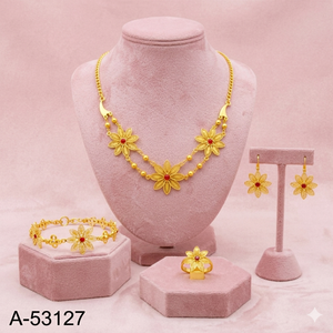 MOLL JEWELLERS Traditional 24K Gold Plated Zinc Alloy Lab Created Cushion Cut Zircon Women's Anniversary Charm Necklace Bracelet - Product Image 5