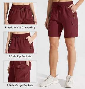 Shorts cargo de randonnée pour femme, coupe ample, taille mi-haute, séchage rapide, légers, pour le golf, la course et les loisirs d'été - Product Image 3