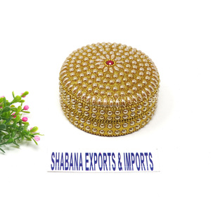 Boîte à bijoux en aluminium sur mesure, forme ronde, pour cadeau de mariage de luxe et décoration intérieure - Product Image 1