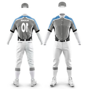 Custom Made Quick Dry Polyester/Cotton Button Jersey Design Breathable Top Quality <b>Baseball</b> Uniform Personalized Sportswear - Product Image 4