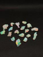 Ópalo Etíope Blanco Natural Pulido en Bruto, Formas Mixtas, Sin Agujero, Lote de 50CT, 18 Piezas, Juego de Colores para Fabricación de Joyería Antigua