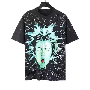 เสื้อยืดพิมพ์ลายกราฟิกเท่ๆ แขนสั้นทรงหลวมไหล่ตก ย้อมสีแบบแอซิดวอช คุณภาพเยี่ยม ขายดี รุ่นใหม่ล่าสุด ปี 2026 - Product Image 3