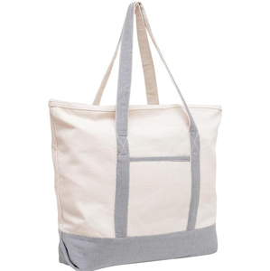 Bolsa de Mano Grande de Lona de Algodón de Alta Calidad con Asa de Hombro y Cierre, Personalizada con Serigrafía, para Mujer, Ideal para la Playa y Viajes - Product Image 3