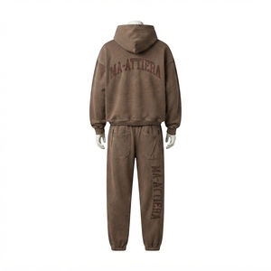 Conjunto de Sudadera y Pantalones de Algodón con Capucha para Hombre, Color Sólido, Estampado de Letras, Estilo Casual, Corte Holgado, Ropa de Otoño - Product Image 4