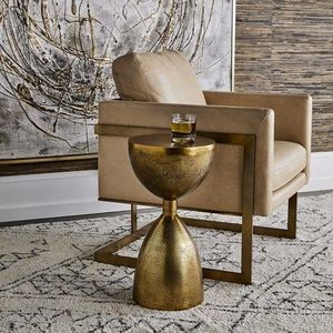 Mesa auxiliar alta de metal de diseño con perfil delgado y estructura que ahorra espacio para la disposición en habitaciones pequeñas - Product Image 6