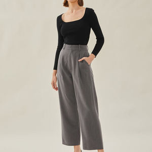 Pantalones Deportivos Casuales de Pierna Ancha con Efecto Desgastado, Pantalones Cargo Personalizados para Deportes al Aire Libre, Pantalones Anchos para Mujer - Product Image 1