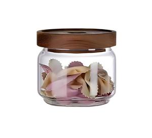 Frasco de Vidrio con Tapa de Madera, Recipiente Hermético de Boca Ancha para Almacenar Alimentos, Café, Azúcar, Té, Galletas, Dulces, Ensaladas - Product Image 3