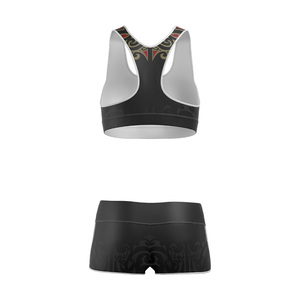 Factory Direct <b>Racer</b> <b>Back</b> Sports Bra and Shorts Set with Lightweight Breathable Fabric for Daily Activewear - Product Image 2