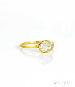 Bague de naissance en argent sterling 925 avec améthyste verte et monture classique en or vermeil pour mariage et anniversaire - Product Image 2