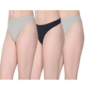 Tanga de Mujer Personalizada, 100% Algodón Tejido, Sexy, Transpirable, Ecológica, de Talle Medio, Color Marfil, con Logotipo en la Cintura - Product Image 2