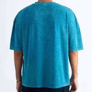 Camiseta de hombre de corte holgado, 100% algodón, ecológica, transpirable, 220g, con estampado digital de logotipo personalizado, lavado ácido, estilo urbano y deportivo. - Product Image 4
