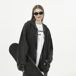 เสื้อฮู้ดซิปแบบโอเวอร์ไซส์ ยูนิเซ็กซ์ สีพื้น แขนยาว ผ้าฟลีซถัก 100% ผ้าฝ้าย ระบายอากาศได้ดี กันยับ สำหรับฤดูใบไม้ร่วง - Product Image 2