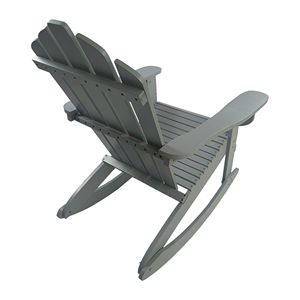 Walnut Adirondack <b>Rocking</b> <b>Chair</b> Reclining Wooden Outdoor Furniture - Product Image 6