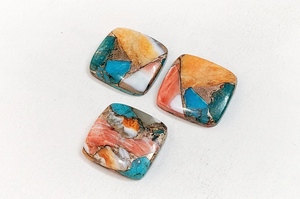 Turquesa Cobre Ostra Calidad AAA, Cabujón Cuadrado 20*20 mm, Gema 100% NATURAL para Fabricación de Joyas a Precio Mayorista - Product Image 4