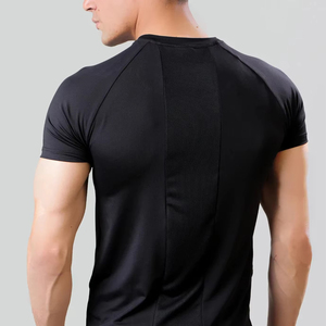 T-shirts de fitness pour hommes de qualité supérieure, coupe ajustée, tricotés, en spandex/polyester, confortables à porter, commande en gros disponible - Product Image 3