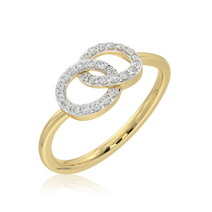 Lab Grown Diamond Geometric Double <b>Circle</b> <b>Ring</b> Women’s Solid Gold Fine Jewelry Available in 10K,14K,18K solid gold & 925 Silver - Product Image 4