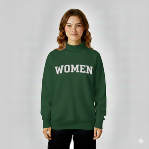 Women's Casual Mockneck Long Sleeve Pullover Sweatshirt <b>Drop</b> Shoulder Warm Fleece Polyester/Cotton OEM Bulk Winter Front - Product Image 2