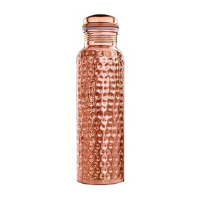 Bouteille d'eau en cuivre pur, design traditionnel, pour une boisson saine, en cuivre martelé fait main, écologique, grande capacité - Product Image 1